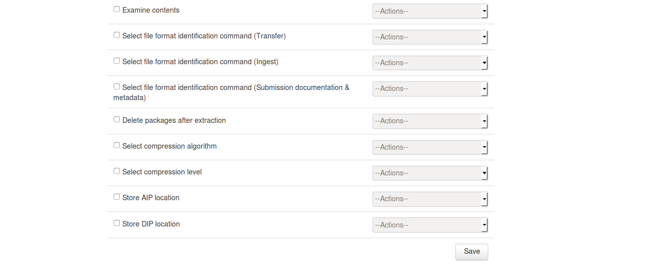 Processing configuration dashboard part 2