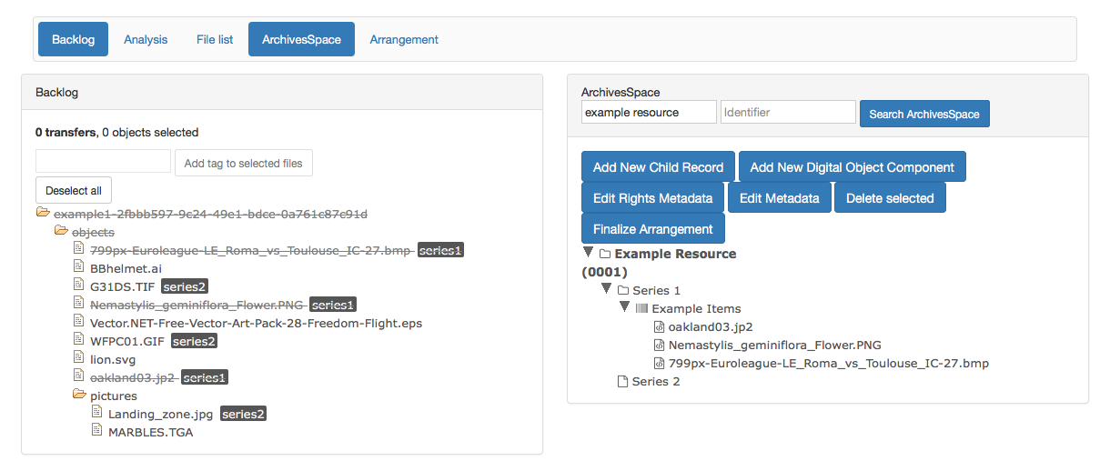 Backlog and analysis panes