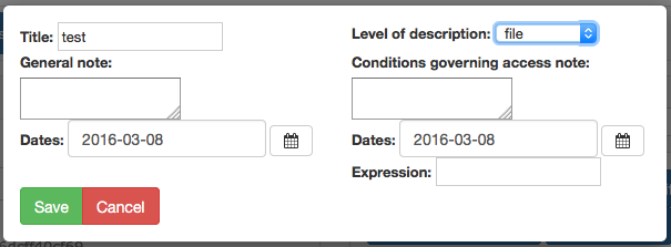 Add new child record dialog box