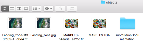 Objects folder content in Data