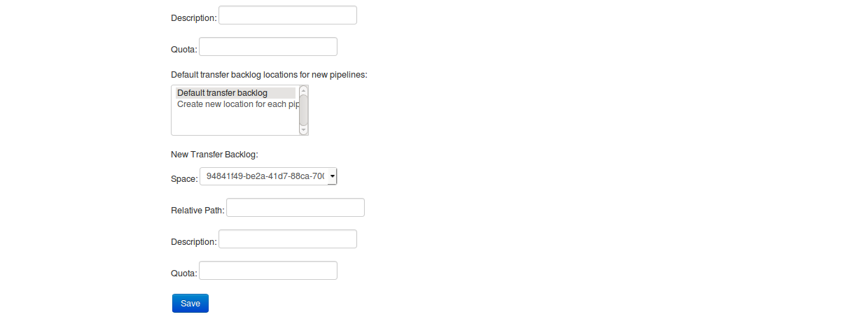 Storage Service Administration screen part 3.