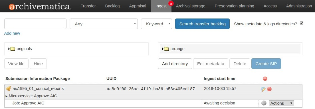 Approve the AIC in Ingest tab
