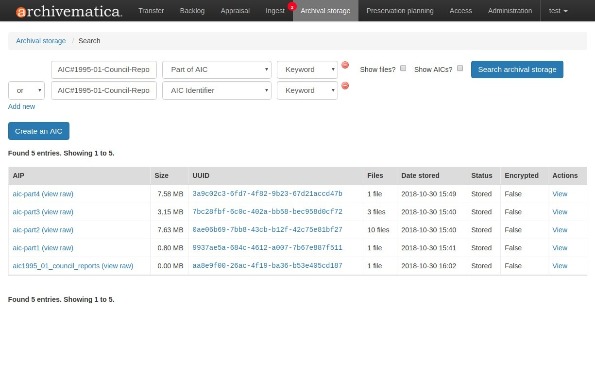Search for AICs using the AIC identifier