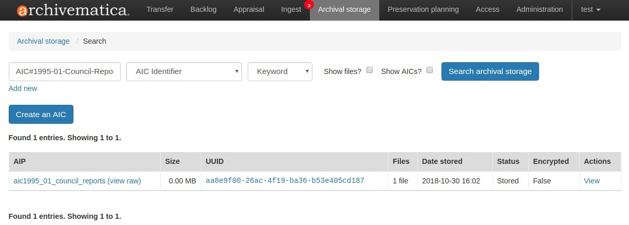 Search for AICs using the AIC identifier