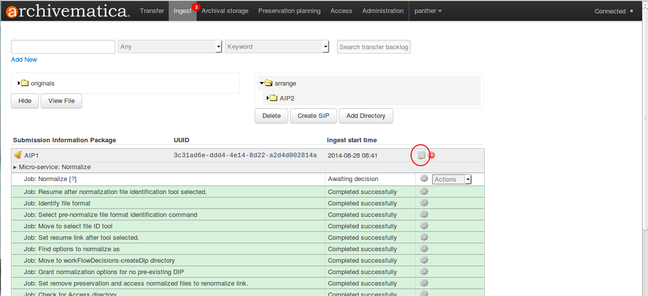 Click on metadata button at Normalize step