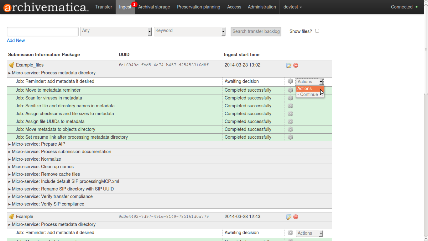 Continue processing in dashboard after saving