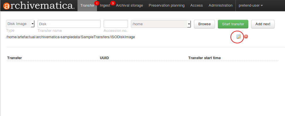 Click on the report button to add metadata